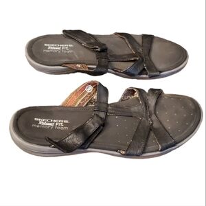 Skechers Womens Relaxed Fit memory foam sandals flats  shoes sz 9